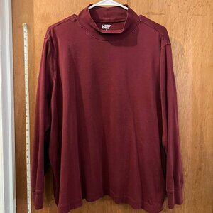 🐻Size 3X(24/26W) - Lands' End - Maroon Long Sleeve Mock Turtleneck Knit Pullove